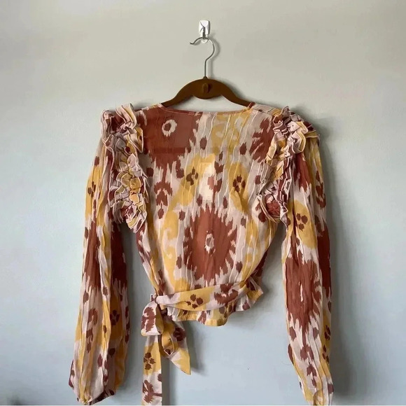 Anthropologie | Let Me Be Ruffled-Shoulder Wrap Top - Picture 8 of 16